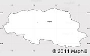 Silver Style Simple Map of Aalestrup, cropped outside