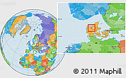 Political Location Map of Fjends