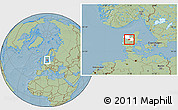 Savanna Style Location Map of Fjends, highlighted parent region, hill shading
