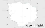Silver Style Simple Map of Fjends, single color outside
