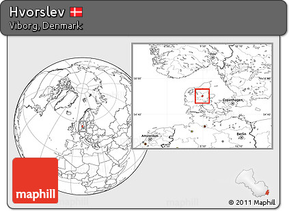Blank Location Map of Hvorslev