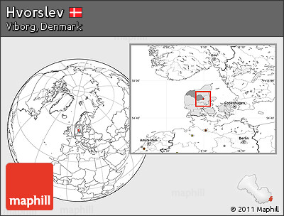 Blank Location Map of Hvorslev, highlighted country, highlighted parent region