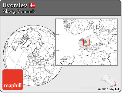 Blank Location Map of Hvorslev, highlighted country, highlighted parent region