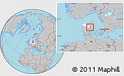 Gray Location Map of Hvorslev, highlighted parent region