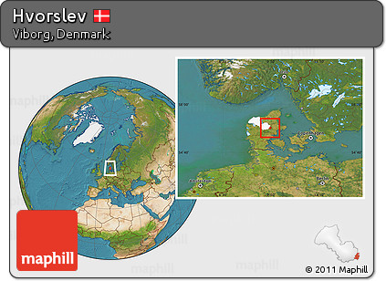 Satellite Location Map of Hvorslev, highlighted parent region