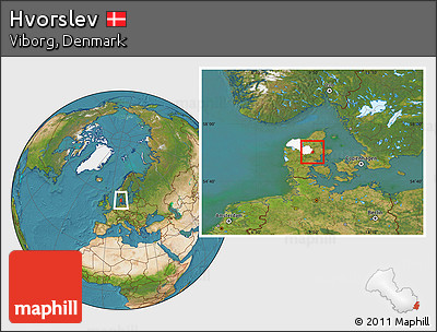 Satellite Location Map of Hvorslev, highlighted parent region