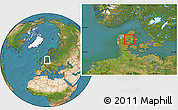 Satellite Location Map of Hvorslev