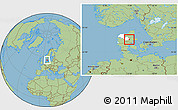 Savanna Style Location Map of Hvorslev, highlighted parent region