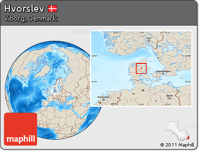 Shaded Relief Location Map of Hvorslev