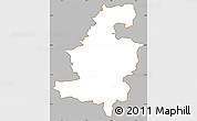 Gray Simple Map of Hvorslev, cropped outside