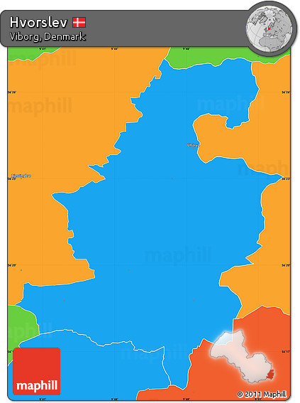 Political Simple Map of Hvorslev