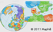 Political Location Map of Viborg, within the entire country