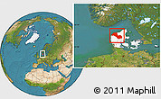 Satellite Location Map of Viborg, highlighted country