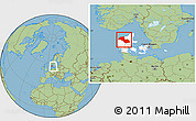 Savanna Style Location Map of Viborg, highlighted country, within the entire country