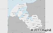 Gray Map of Viborg, single color outside