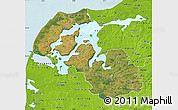 Satellite Map of Viborg, physical outside