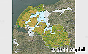 Satellite Map of Viborg, semi-desaturated
