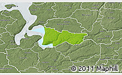 Physical 3D Map of Moldrup, semi-desaturated