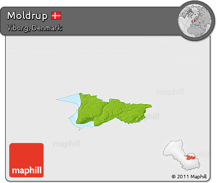 Physical 3D Map of Moldrup, single color outside