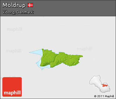 Physical 3D Map of Moldrup, single color outside