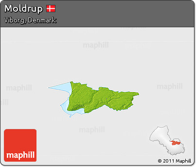 Physical 3D Map of Moldrup, single color outside