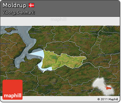 Satellite 3D Map of Moldrup, darken