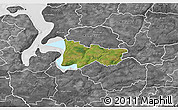 Satellite 3D Map of Moldrup, desaturated
