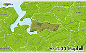 Satellite 3D Map of Moldrup, physical outside