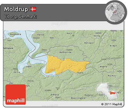 Savanna Style 3D Map of Moldrup