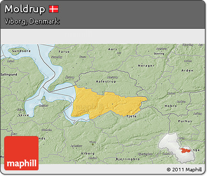 Savanna Style 3D Map of Moldrup