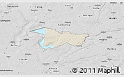 Shaded Relief 3D Map of Moldrup, desaturated