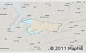 Shaded Relief 3D Map of Moldrup, semi-desaturated
