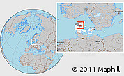 Gray Location Map of Moldrup, highlighted country, highlighted parent region, within the entire country