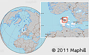 Gray Location Map of Moldrup, highlighted country, highlighted parent region