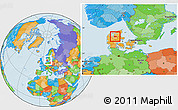 Political Location Map of Moldrup, within the entire country