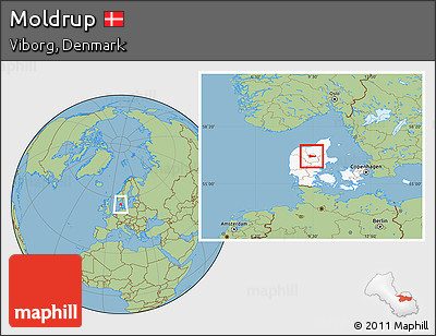 Savanna Style Location Map of Moldrup, highlighted country