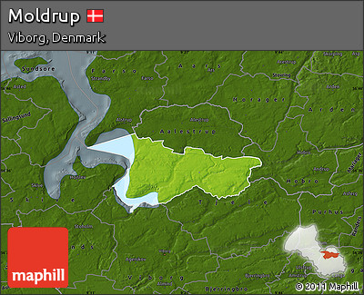 Physical Map of Moldrup, darken