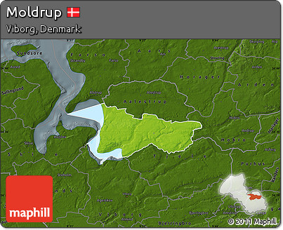Physical Map of Moldrup, darken
