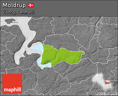 Physical Map of Moldrup, desaturated