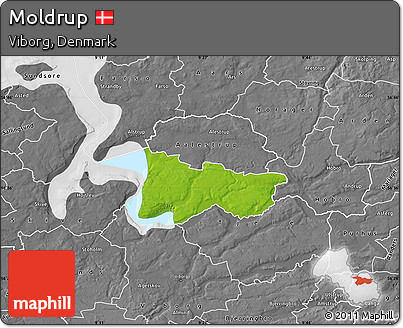 Physical Map of Moldrup, desaturated