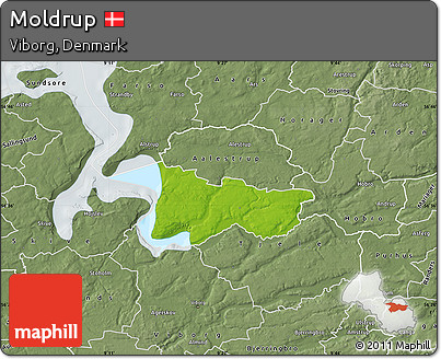 Physical Map of Moldrup, semi-desaturated