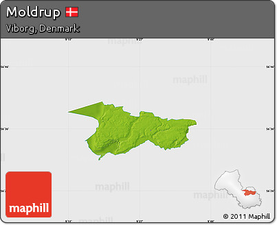 Physical Map of Moldrup, single color outside