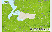 Shaded Relief Map of Moldrup, physical outside
