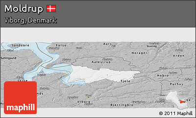 Gray Panoramic Map of Moldrup