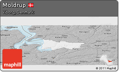 Gray Panoramic Map of Moldrup