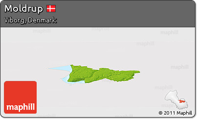 Physical Panoramic Map of Moldrup, cropped outside