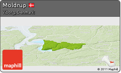Physical Panoramic Map of Moldrup, lighten
