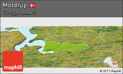 Physical Panoramic Map of Moldrup, satellite outside