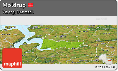 Physical Panoramic Map of Moldrup, satellite outside