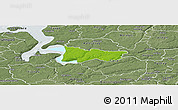 Physical Panoramic Map of Moldrup, semi-desaturated